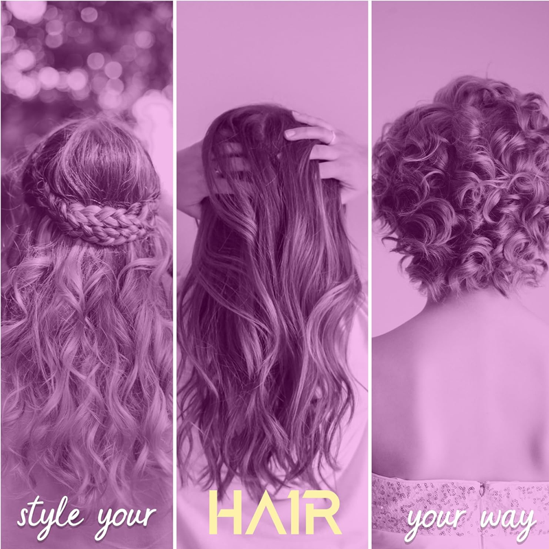 Nevica Professional Curling Iron | 40W Advanced Hair Curler with Heat Control - 200°C | Curling Wand with Safe Storage Cover | NV-030HS | White and Purple, One Size