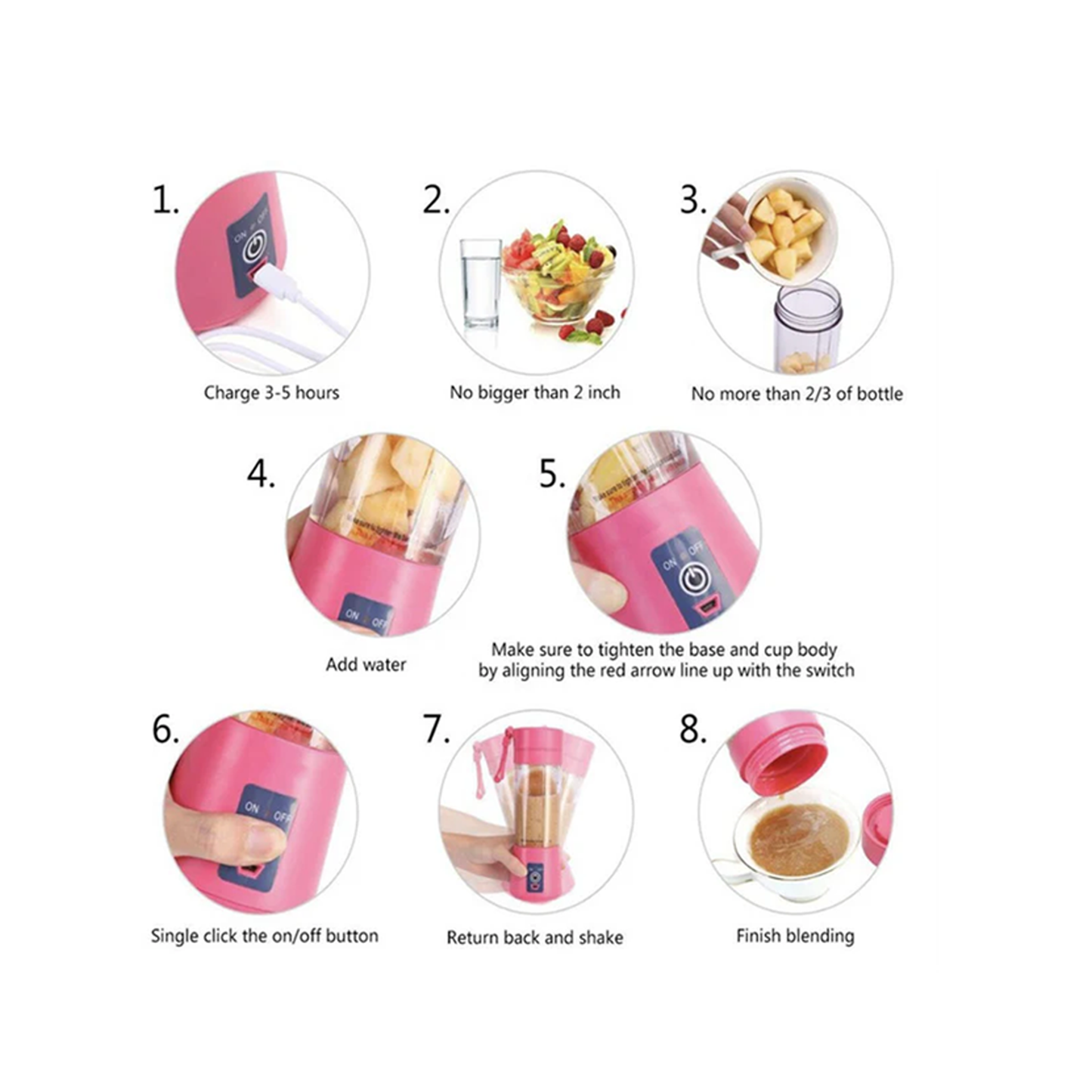 Portable blender usb mixer electric juicer machine smoothie blender mini food processor personal blender cup juice blenders
