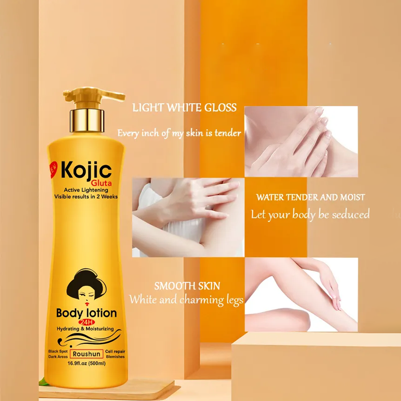 Kojic Gluta Body Lotion 500ml โ Active Lightening, Hydrating & Moisturizing Formula for Visible Results in 2 Weeks