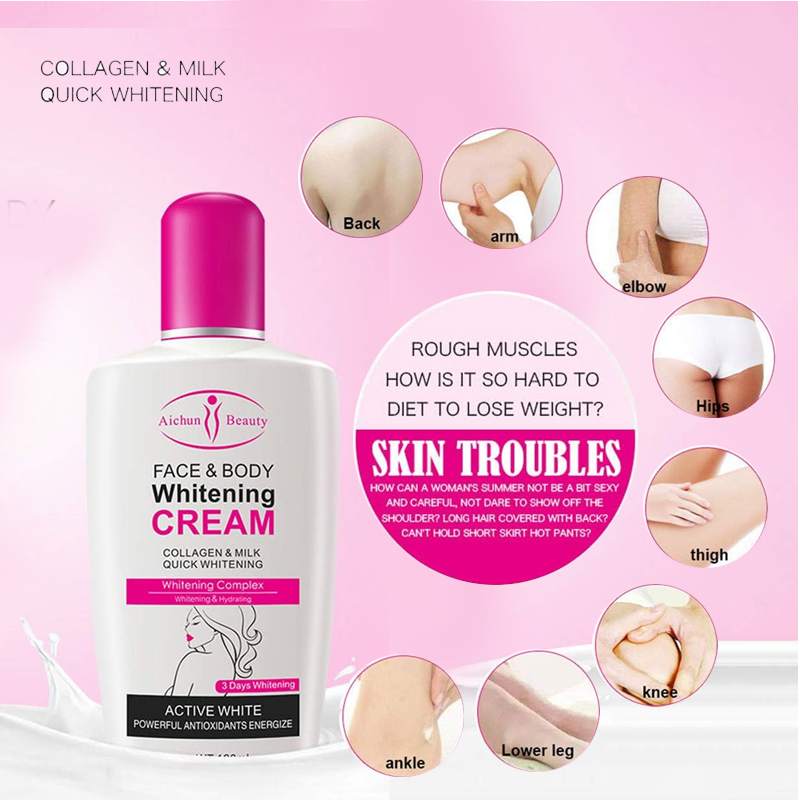 Face and Body Whitening Cream โ Collagen & Milk Quick Whitening Formula โ 120ml