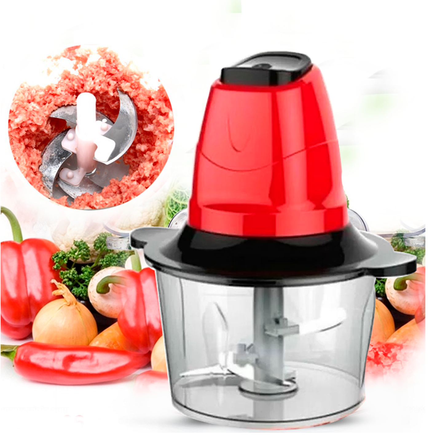 2L Electric Food Processor Chopper β 600W Meat Grinder with High-Quality Stainless Steel Blade