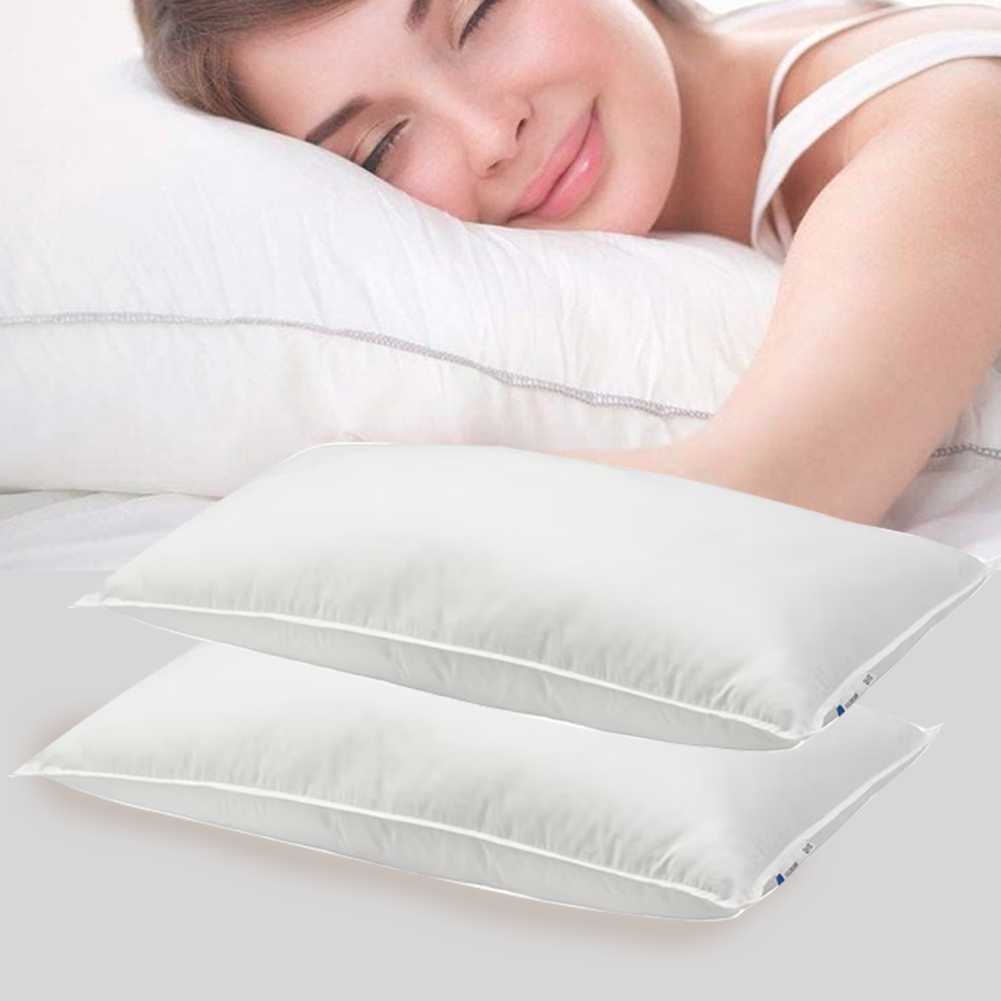 Pressed Pillow | 40x65 cm | 100% Microfiber Outer Cover | 625g Soft White