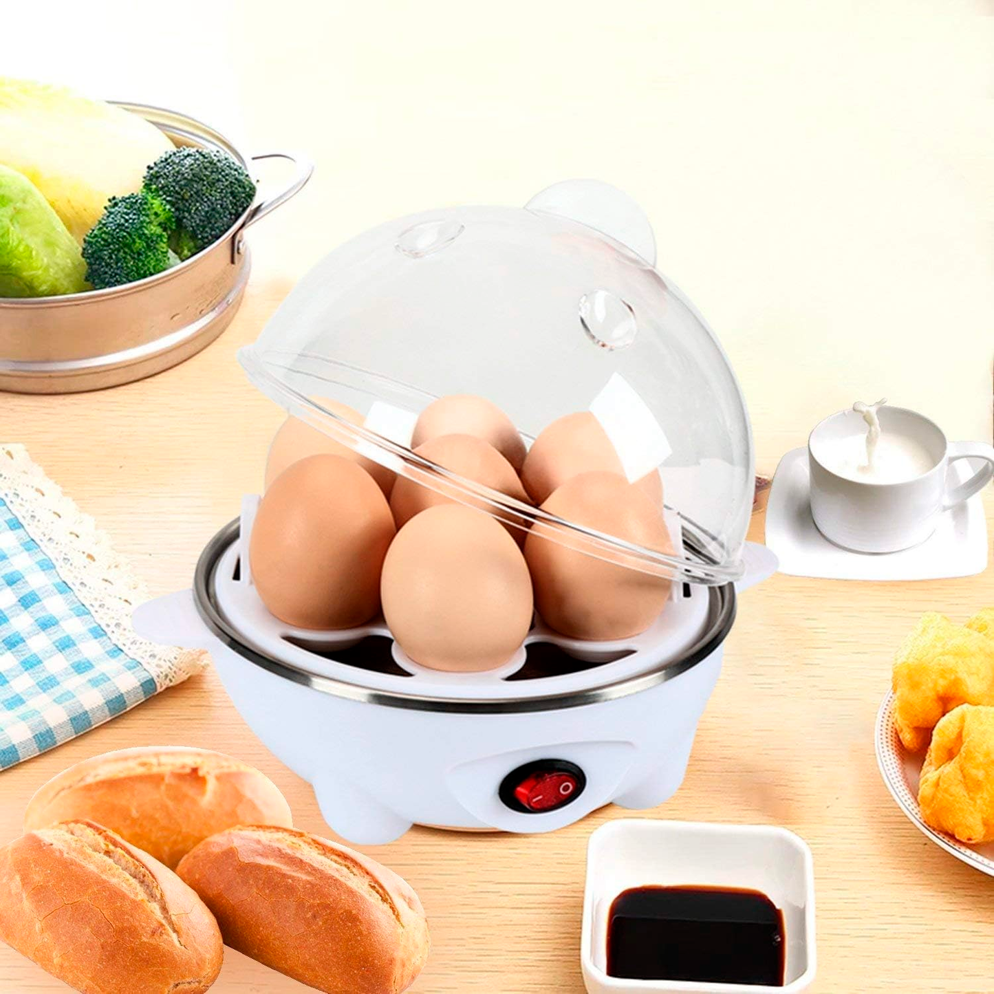 Electric 7-Piece Egg Boiler | Fast & Easy Egg Cooker