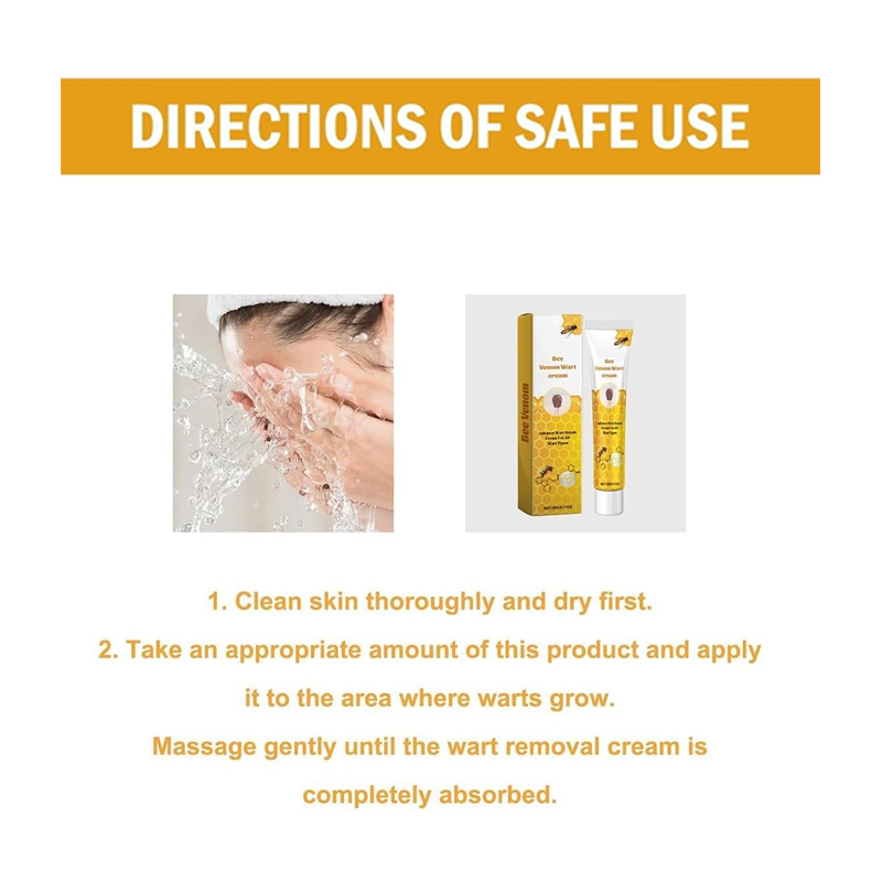 20g Portable Bee Venom Mole and Wart Treatment Cream, Bee Venom Mole and Wart Treatment Cream, Tag Recede Bee Venom for Skin, Bee Venom Cream for Women Men