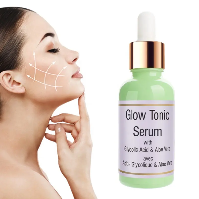 30ml Organic Exfoliating Glow Tonic Serum β Glycolic Acid & Aloe Vera, Moisturizing Skin Treats Serum