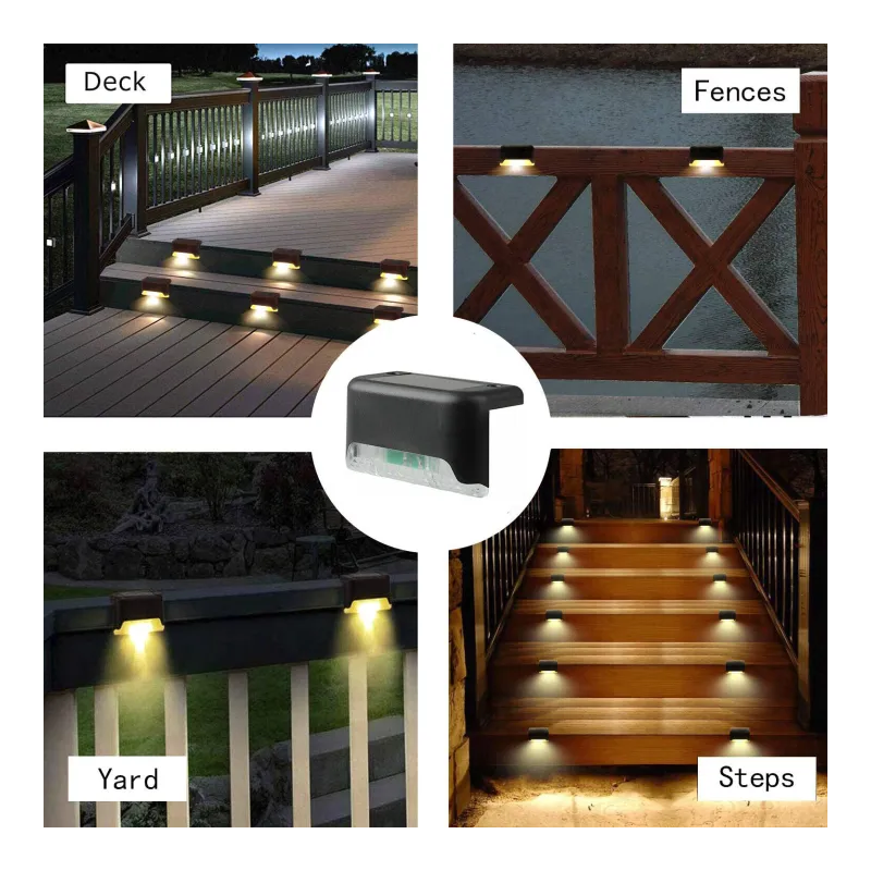 Solar Deck Lights Outdoor Solar Step Lights IP65 Waterproof LED Solar Fence Lights for Outdoor Stairs, Step, Fence, Railing, Yard, Patio and Pathway (Warm White)