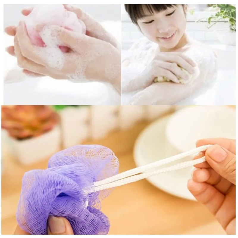 Generic Random Color Bubble Loofah Flower Bath Ball – Soft Bath Flower Sponge for Gentle Exfoliation and Luxurious Lather