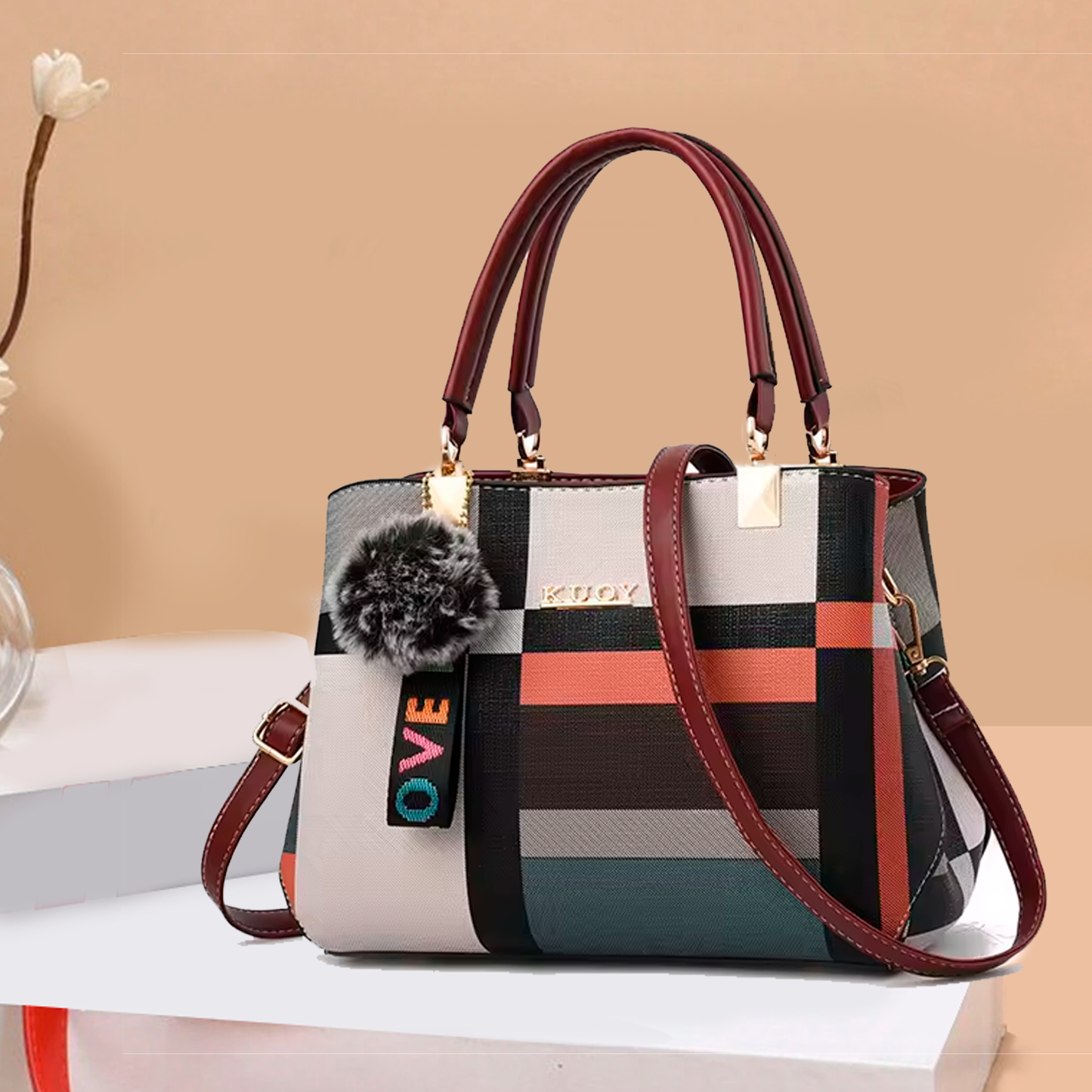Women's Leather Handbag | Tote Shoulder Bag & Crossbody Purse | Messenger Tote Bag