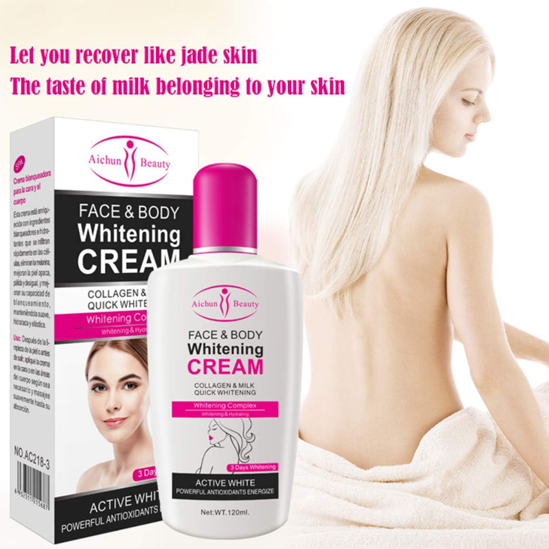 Face and Body Whitening Cream โ Collagen & Milk Quick Whitening Formula โ 120ml