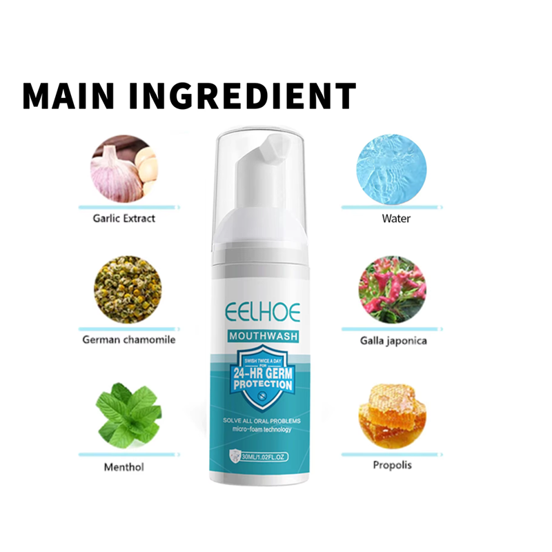 30ML Teeth Mouthwash Toothpaste Foam | Stain Removal & Teeth Whitening | Oral Care, Fresh Breath Deep Cleaning