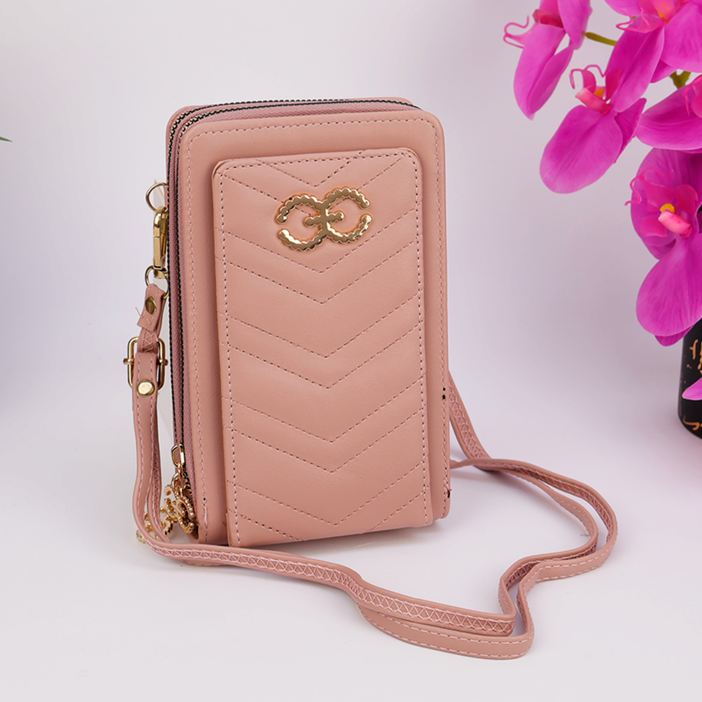 Small Crossbody Cell Phone Purse for Women | Mini Shoulder Handbag Wallet | Available in Beige, Dark Brown, Black, Pink, Red