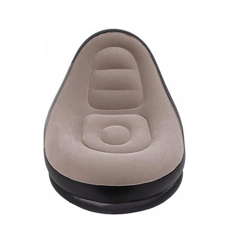 Inflatable Leisure Sofa Chair with Footstool - Flocking Lazy Couch