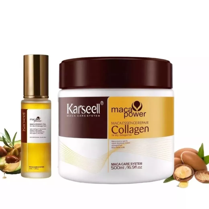 Karseell Collagen Hair Treatment & Argan Oil Hair Serum Combo
