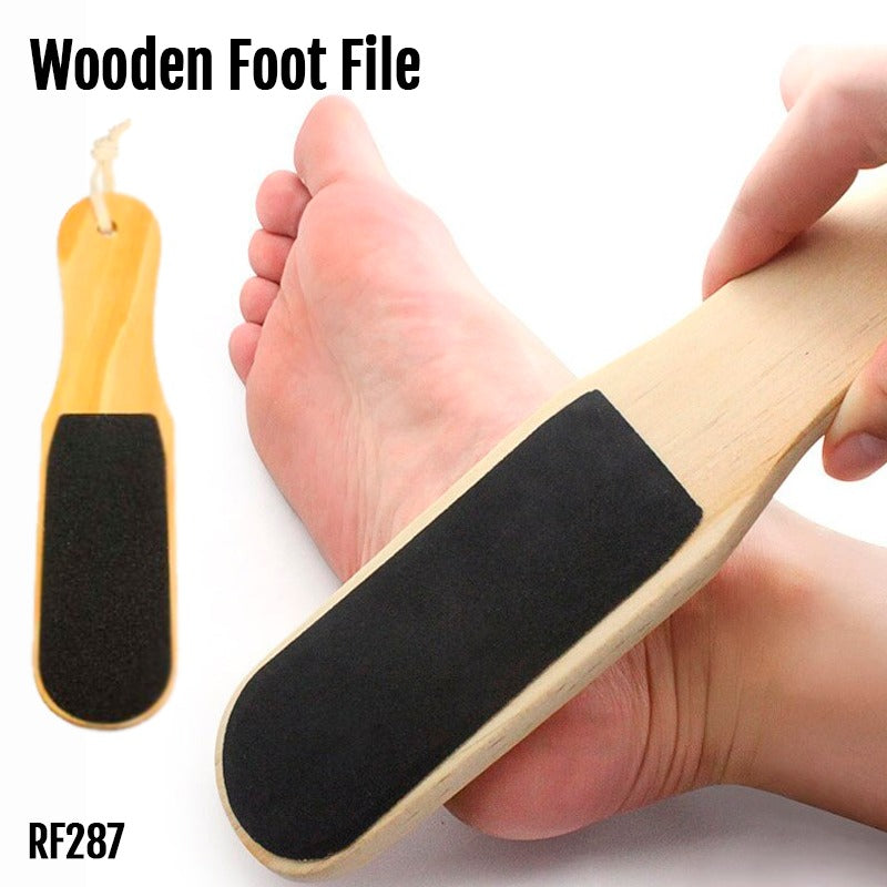 Wooden Exfoliator Pedicure Tool - Foot Callus Remover & Scrubber for Dead Skin, Corns, and Hard Skin - Dual-Sided Pumice Stone for Wet & Dry Feet Care