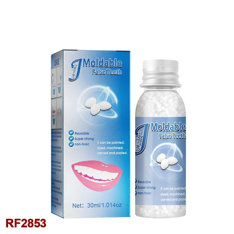 Tooth Repair Granules Temporary Tooth Repair Kit Fitting Beads Reusable, Moldable False Teeth, Moldable False Teeth Thermal Beads, Moldable False Teeth , Safety Filling Fix Glue Denture (30ML)