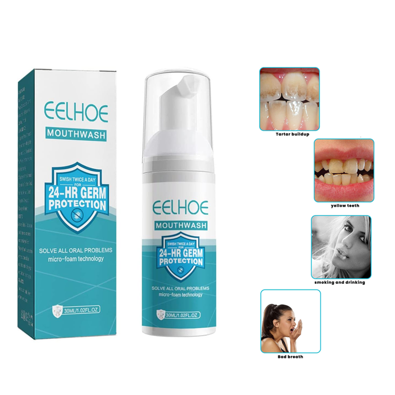 30ML Teeth Mouthwash Toothpaste Foam | Stain Removal & Teeth Whitening | Oral Care, Fresh Breath Deep Cleaning