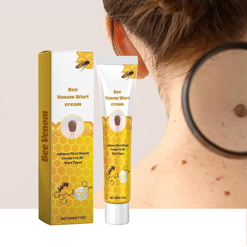 20g Portable Bee Venom Mole and Wart Treatment Cream, Bee Venom Mole and Wart Treatment Cream, Tag Recede Bee Venom for Skin, Bee Venom Cream for Women Men
