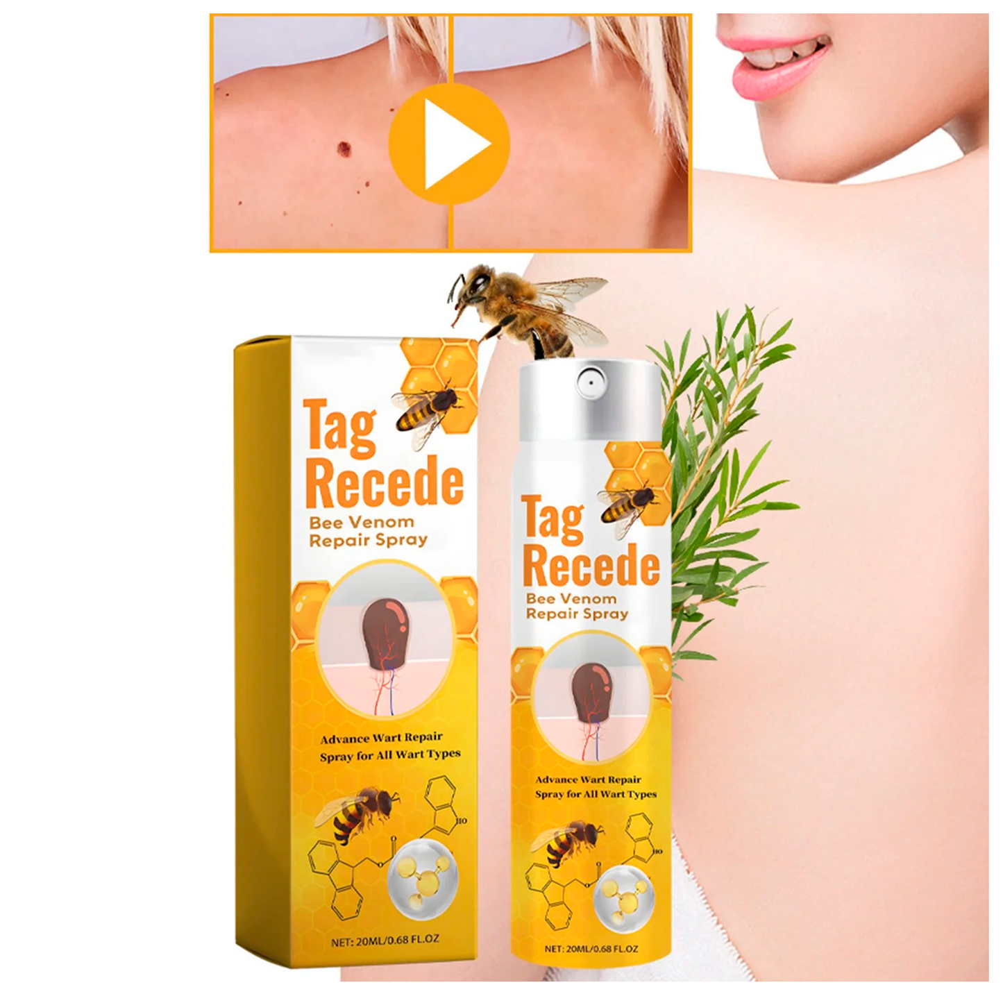 Tag Recede Bee Venom Treatment Spray | Natural Bee Venom Spray for Skin Tags & Blemishes