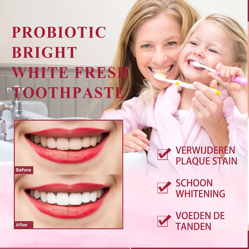 Yayashi Sp-4 Toothpaste, Sp-4 Probiotic Toothpaste, SP-4 Whitening Toothpaste, SP-4 Whitening and Stain-Removing Probiotic Toothpaste, Clean Teeth and Freshens Breath (2 Pieces)
