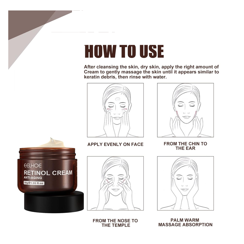 Retinol Face Cream, Anti Wrinkle Face Cream Retinol, Anti-Aging Retinol Cream, Retinol Moisturizing Face Cream, Retinol Cream With Hyaluronic Acid, Tightening & Lightened Skin Tone (30g)