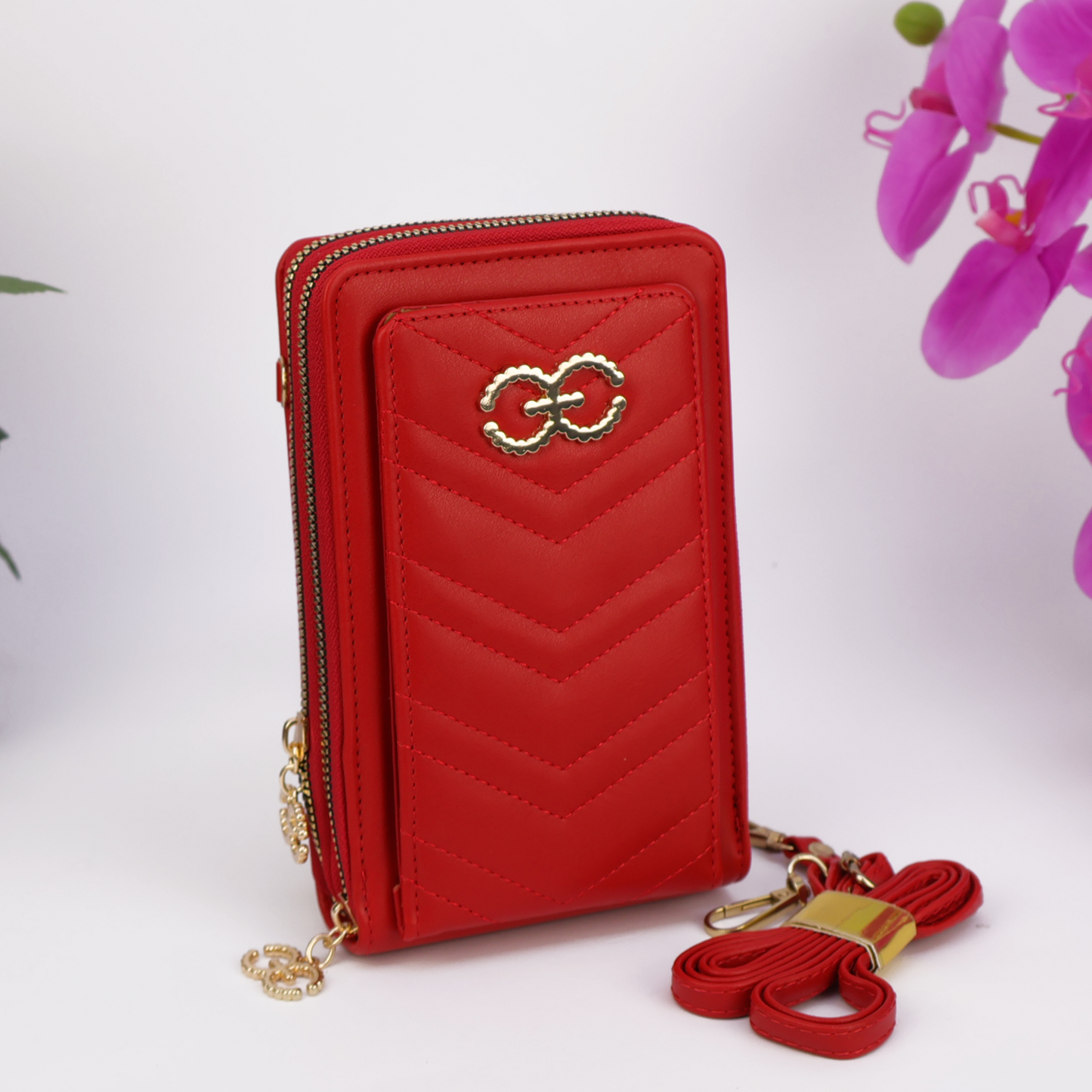 Small Crossbody Cell Phone Purse for Women | Mini Shoulder Handbag Wallet | Available in Beige, Dark Brown, Black, Pink, Red
