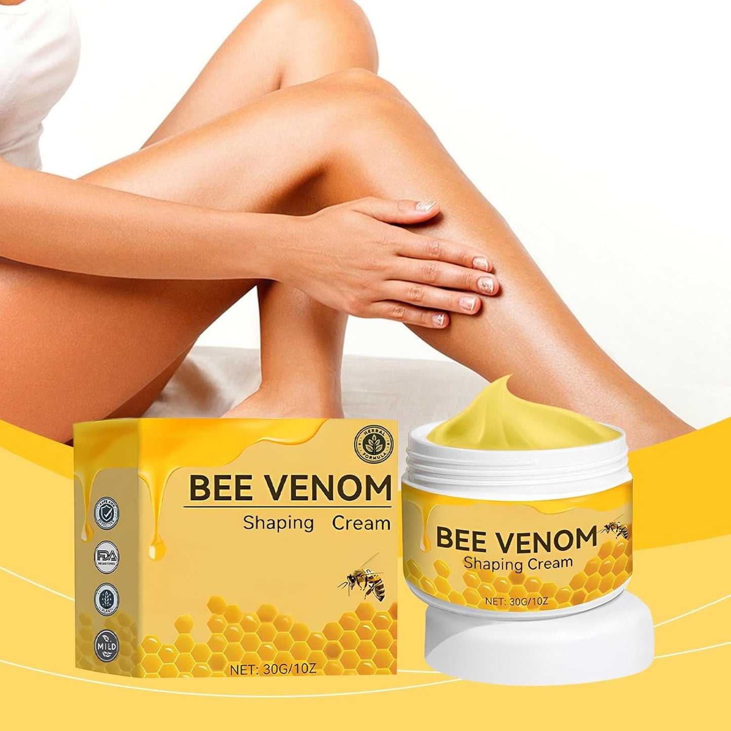 Bee-venom Cellulite Reduction Cream Fats Burning Weight Lose Cream For Waist Leg Belly 2 Pack