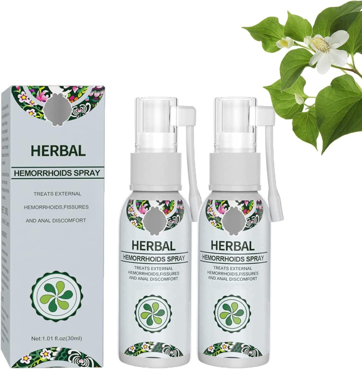 QUAEDING Hemocare Herbal Hemorrhoids Spray,Body Care Soothes Swelling Hemorrhoids Spray, for Soothing External (2Pcs)