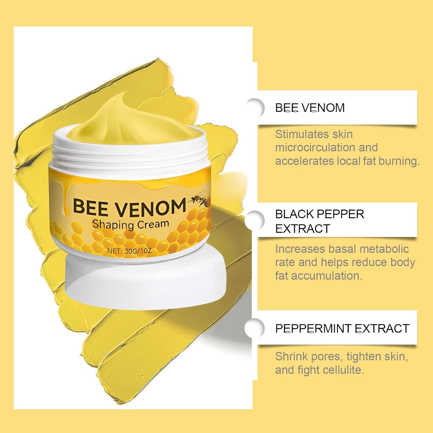 Bee-venom Cellulite Reduction Cream Fats Burning Weight Lose Cream For Waist Leg Belly 2 Pack