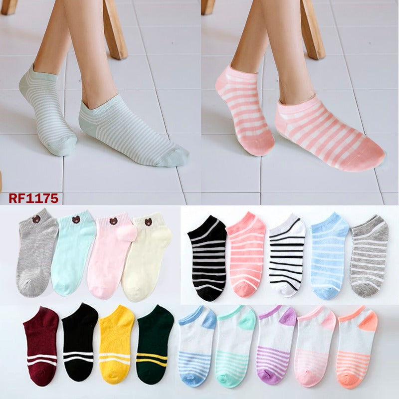 Non-Slip Shallow Mouth Ankle Socks, Assorted Colors & Designs