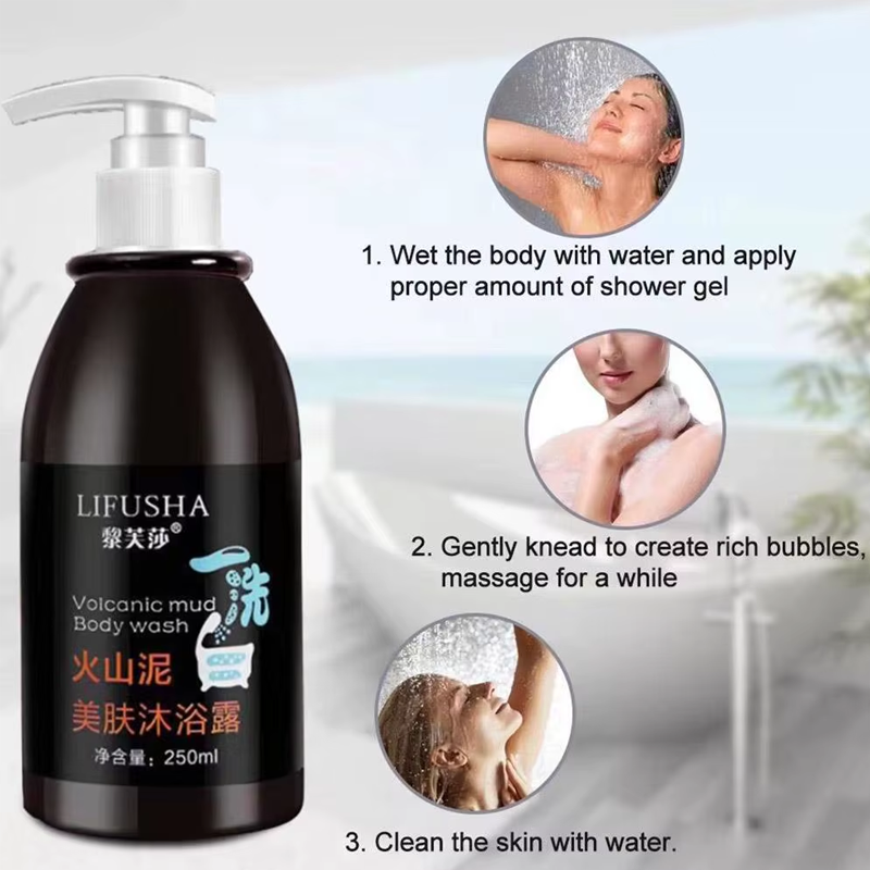 JANGOU Volcanic Mud Body Wash - 3-in-1 Whitening & Moisturizing Formula