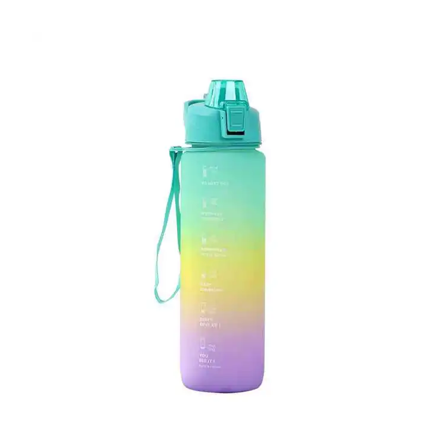 Sports Water Bottles with Straw, 1L Motivational Water Bottle Leak-proof with Time Marker & Lock Cover for Fitness Hiking Cycling Camping School