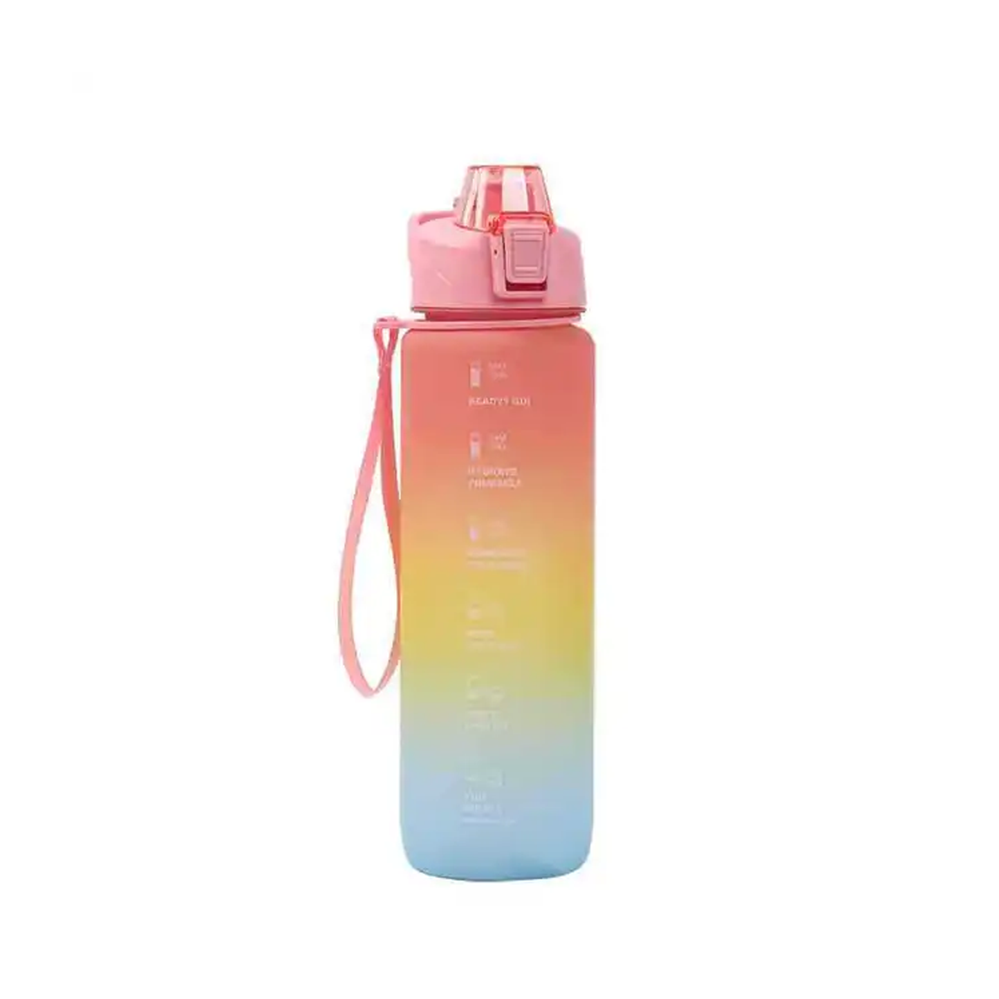 Sports Water Bottles with Straw, 1L Motivational Water Bottle Leak-proof with Time Marker & Lock Cover for Fitness Hiking Cycling Camping School