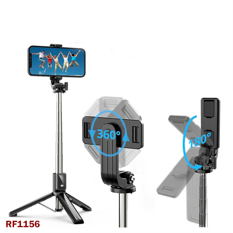 Extendable Selfie Stick with Wireless Remote Control & Fill Light, Tripod Phone Holder for Video Recording & Live Streaming