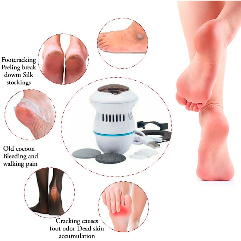 Dslink Portable Electric Vacuum Adsorption Foot Grinder - USB Rechargeable Pedicure Tool, Dual-Speed Callus Remover for Dead, Hard, Cracked, and Dry Skin Foot Care