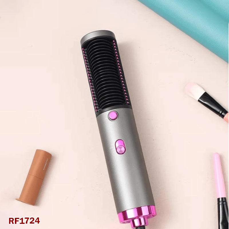 Hair Straightener Brush – Portable Electric Comb Straightener Dryer with 3 Heat Levels for All Hair Types