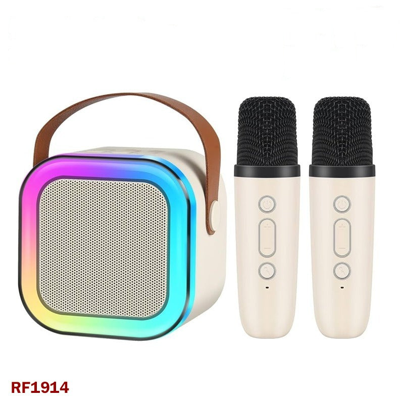 Karaoke Speaker with 2 Wireless Microphones – Portable Bluetooth Karaoke Machine for Kids & Adults, Perfect Gift for Home Parties, Girls & Boys Birthdays