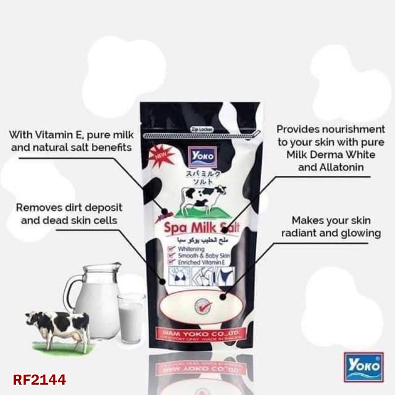 Yoko Spa Milk Salt 300g – Exfoliating, Whitening, and Moisturizing Body Scrub