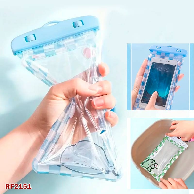 Mobile Phone Cute Cartoon Transparent Airbag Waterproof Bag - Quicksand Shockproof Swimming Hanging Bag