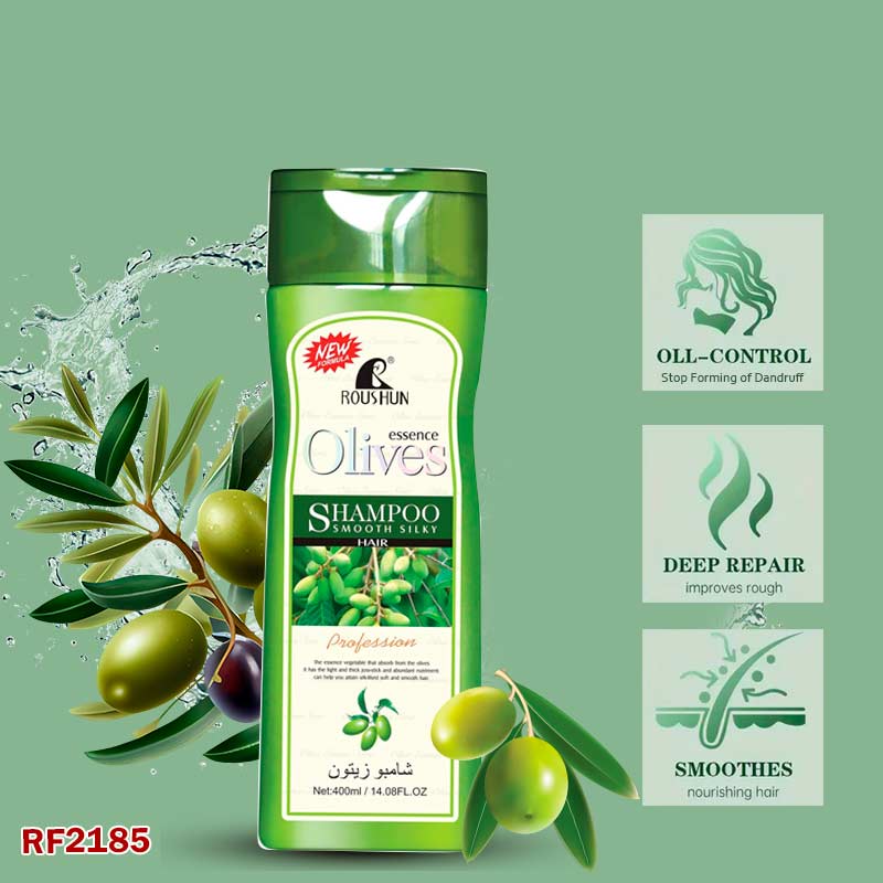 Roushun Olive Shampoo 400ML – Smooth & Silky Hair Care with Natural Olive Extracts
