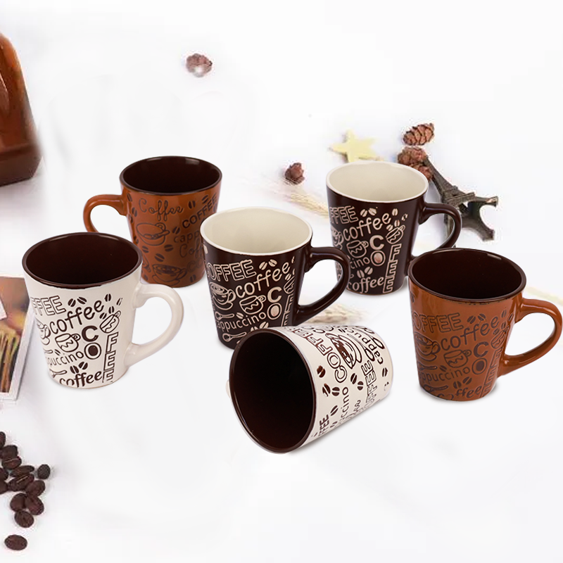 Coffee Mug Set of 6 โ Large Ceramic Mugs for Hot & Cold Beverages, Stylish and Durable