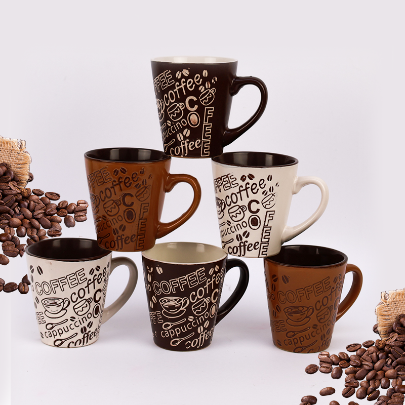 Coffee Mug Set of 6 โ Large Ceramic Mugs for Hot & Cold Beverages, Stylish and Durable