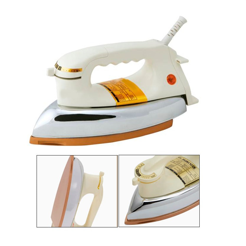 Olympia Automatic 1000W Heavy Weight Electric Dry Iron with Ceramic Coating & Automatic Thermostat Cut-Off – Ideal for All Clothes
