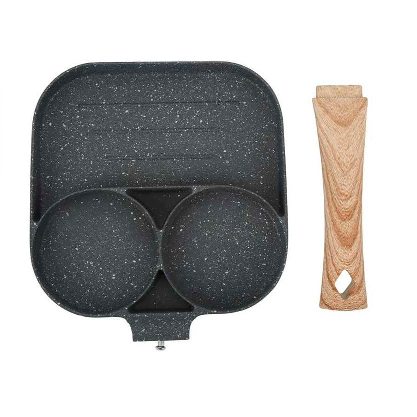 3-in-1 Nonstick Divided Grill Pan Skillet β Multi-Section Frying Pan for Eggs, Bacon, Burgers, Pancakes β Heat Resistant Handle, Breakfast Cookware