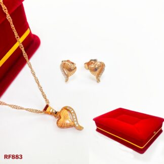 Love Pendant Earrings & Necklace Set β Heart Shaped Jewelry for Women, Elegant & Simple Party Accessory