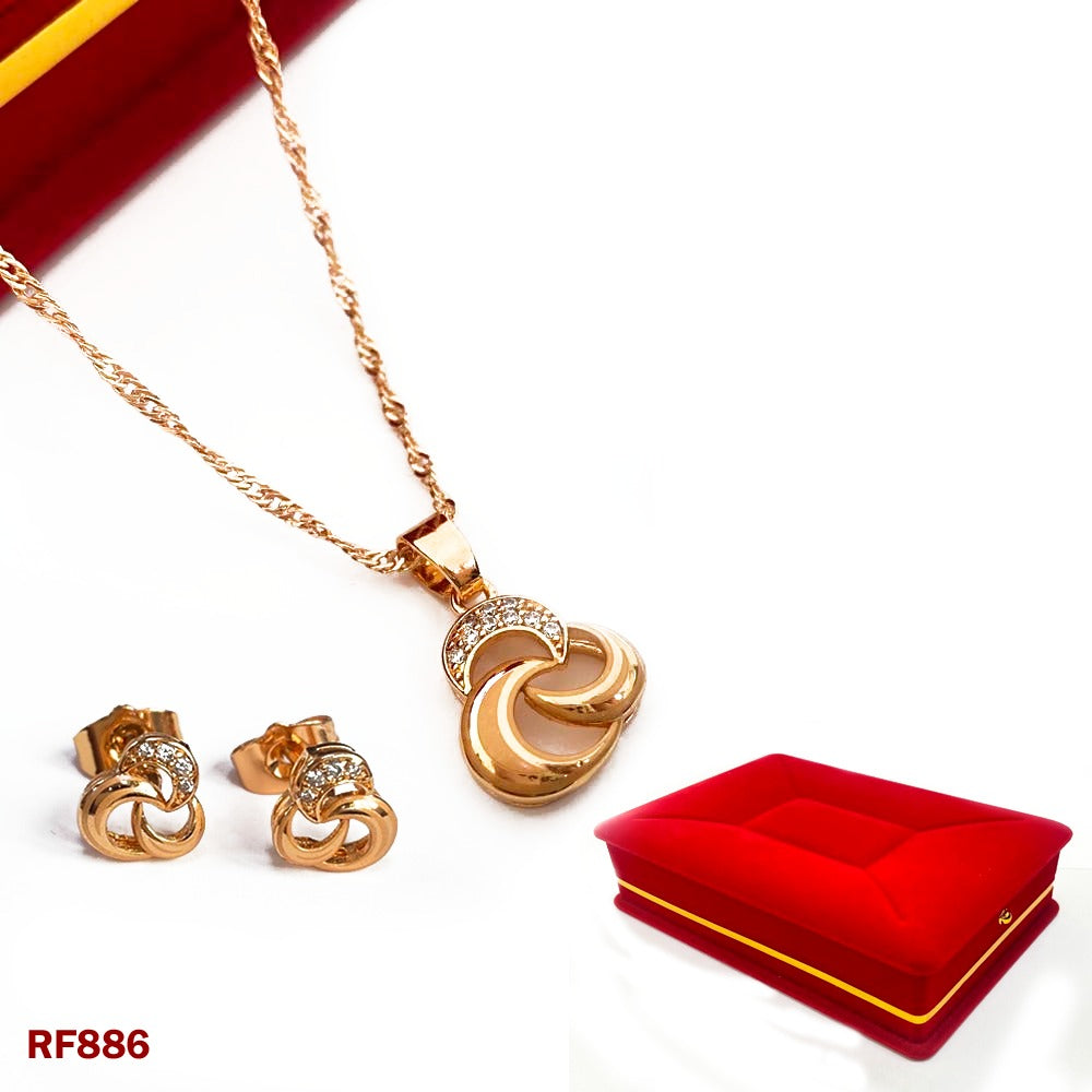 Elegant 18K Gold Plated Jewelry Set with Zircon Gems β Dainty Pendant Necklace & Earrings for Women β Perfect Gifts for Anniversary, Wedding, Birthday, Mother's Day