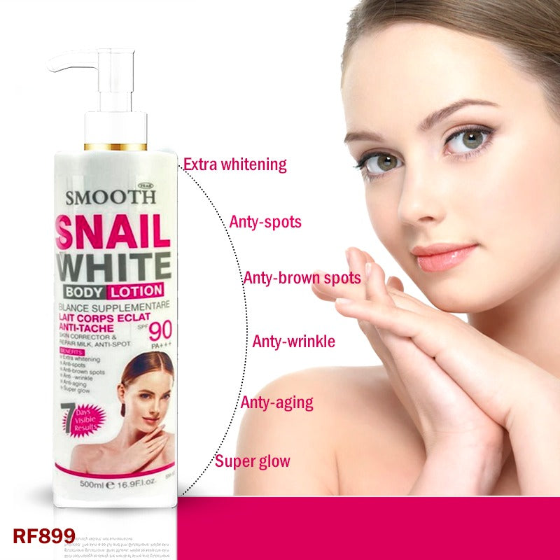 Smooth Snail White SPF 90 PA+++ Body Lotion, 500ml – High Sun Protection & Skin Whitening Moisturizer