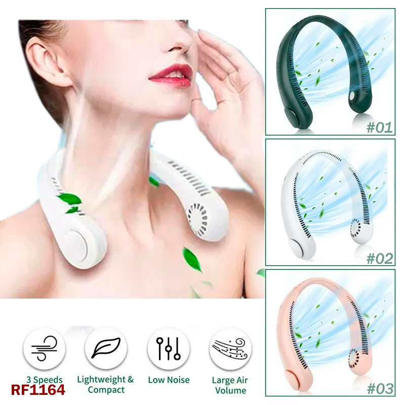 Portable Neck Fan Mini Bladeless USB Rechargeable Air Conditioning Fan ā Mute Sports Fan for Outdoor Use