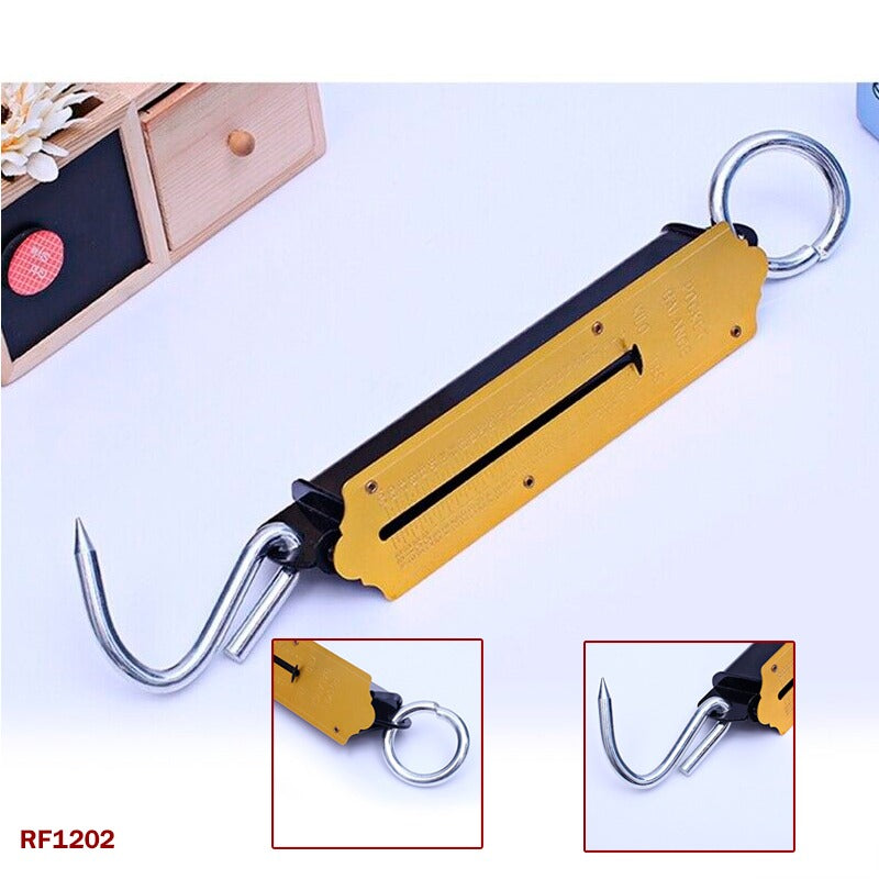 Utoolmart Spring Balance Hanging Hook Handheld Metal Weighing Force Scale (50KG, Kilo & LBS)