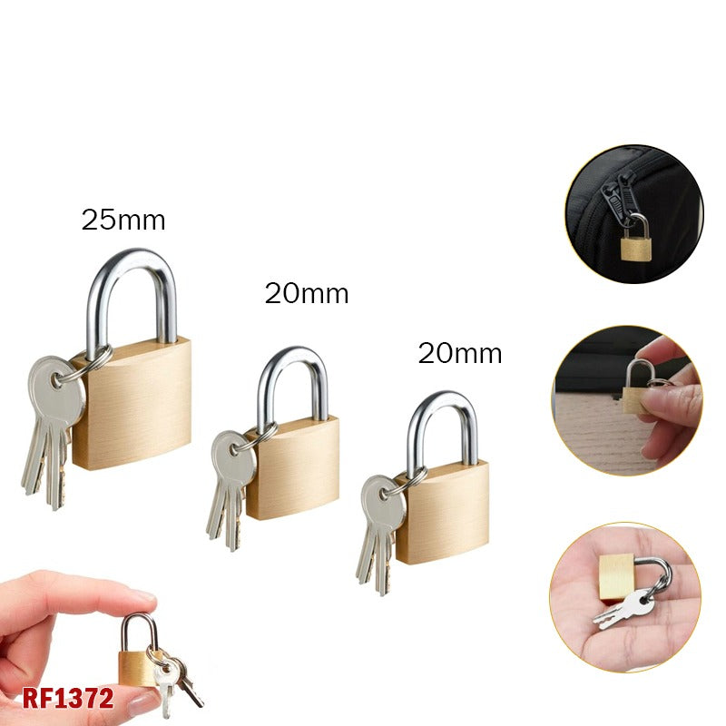 3-Pack Padlock Set – Small Padlocks with Keys for Suitcase, Gym Locker, Travel Bags, Cabinets (20mm & 25mm)