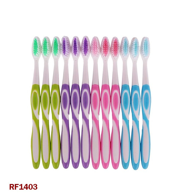 12PCS Multifunctional Adult Toothbrush Set โ Soft Bristles with Rubber Tip Massagers for Deep Cleaning & Gum Care